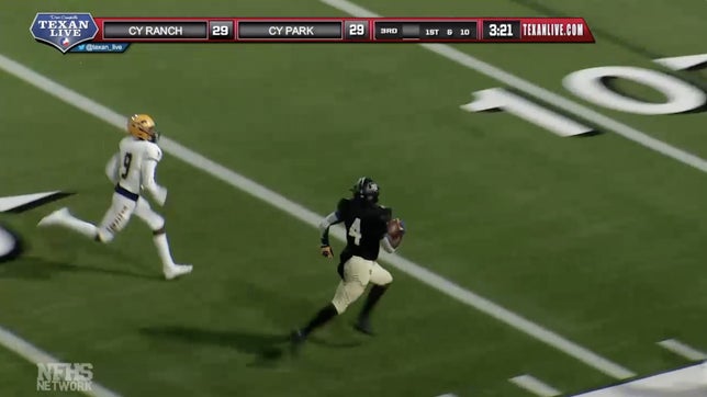 Highlights of Cy Park's (Cypress, TX0 50-43 win over Cy Ranch (Houston, TX) to claim the district title. Five-star linebacker Harold Perkins made plays on both sides of the ball and finished with over 200 total yards and two touchdowns.