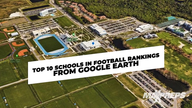 Where the Top 10 ranked high school football teams play in the United States according to Google.