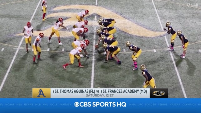 Zack Poff joins Jeremy St. Louis on CBS HQ to break down one of the biggest high school football games of the year between No. 6 St. Thomas Aquinas (FL) and No. 8 St. Frances Academy (MD).