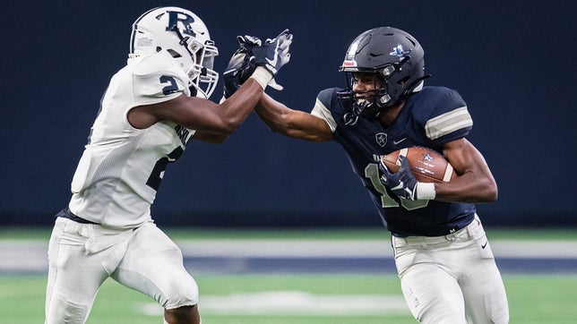 2020 Oklahoma commit Marvin Mims sets new single-season receiving record in Lone Star's quarterfinal win. These are highlights of Marvin during this record breaking season.