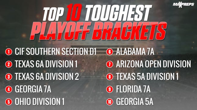 MaxPreps National Football Editor Zack Poff goes through the Top 10 toughest high school football playoff brackets in the country.