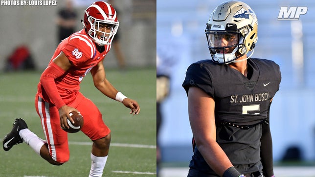 No. 1 Mater Dei (CA) and No. 2 St. John Bosco (CA) hold down the top two spots and face off this week on Oct. 25. Four new teams join the rankings - McEachern (GA), Gonzaga (DC), Corner Canyon (UT), and Longview (TX).