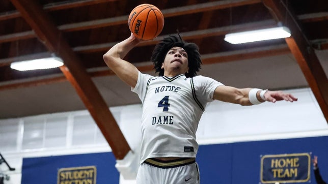 Highlights of No. 24 Notre Dame's (Sherman Oaks, CA) 68-61 win over No. 2 Harvard-Westlake (Studio City, CA) in the CIF Southern Section Open Division pool play. Five-star forward Tyran Stokes scored a team-high 24 points while three-star forward Zach White added 23 points for Notre Dame. Duke-bound forward Nikolas Khamenia scored a game-high 31 points for Harvard-Westlake.