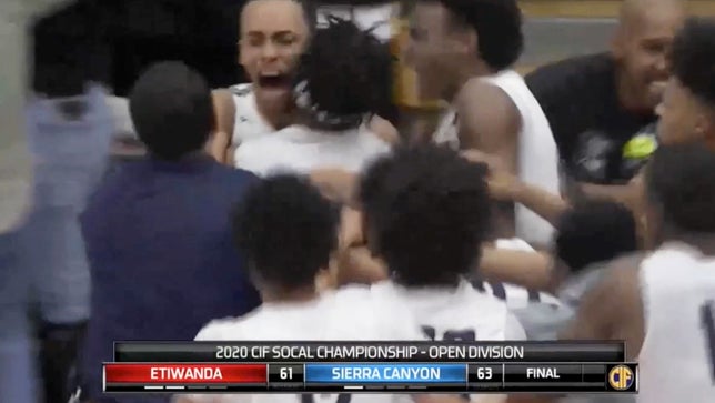 Sierra Canyon's 5-star guard Ziaire Williams hits the game-winner against Etiwanda to advance to the CIF Open Division state championship game.