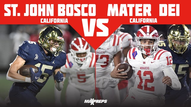 Highlights of No. 1 Mater Dei's (CA) 42-21 win over No. 3 St. John Bosco (CA) to improve to 4-0. The Monarchs sophomore quarterback Elijah Brown threw for over 250 yards and five touchdowns in the win.