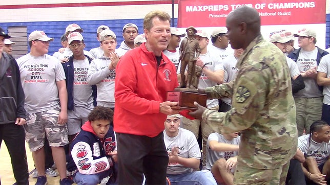 The MaxPreps Tour of Champions presented by the Army National Guard, stopped at Centennial (AZ) high school to present the football team with the prestigious Army National Guard National Rankings Trophy.