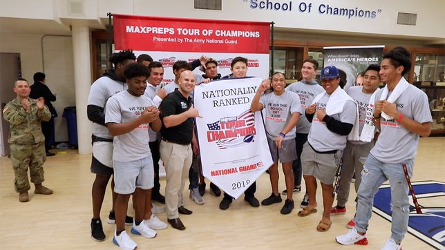 The MaxPreps Tour of Champions presented by the Army National Guard, stopped at Chandler (AZ) high school to present the football team with the prestigious Army National Guard National Rankings Trophy.