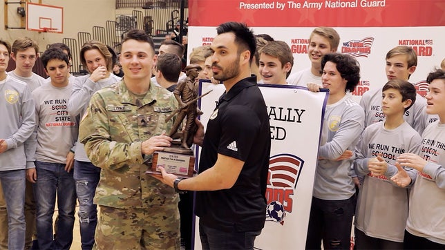 The MaxPreps Tour of Champions presented by the Army National Guard, stopped at Chesterton (IN) high school to present the boys soccer team with the prestigious Army National Guard National Rankings Trophy.