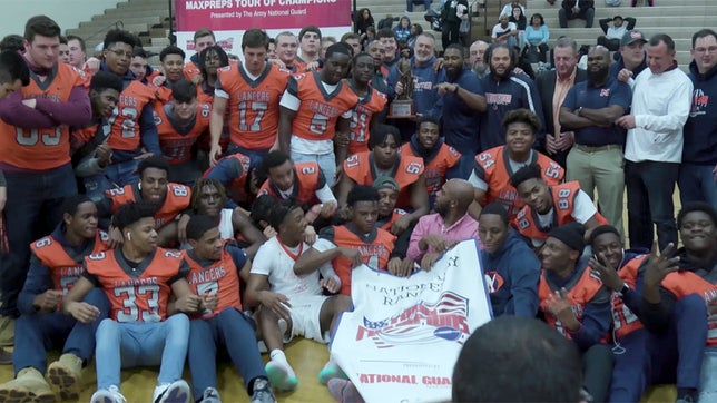 The MaxPreps Tour of Champions presented by the Army National Guard, stopped at Manchester (VA) high school to present the football team with the prestigious Army National Guard National Rankings Trophy.