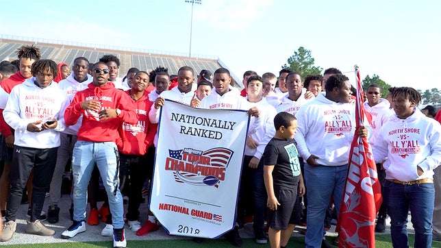 The MaxPreps Tour of Champions presented by the Army National Guard, stopped at North Shore (TX) high school to present the football team with the prestigious Army National Guard National Rankings Trophy.