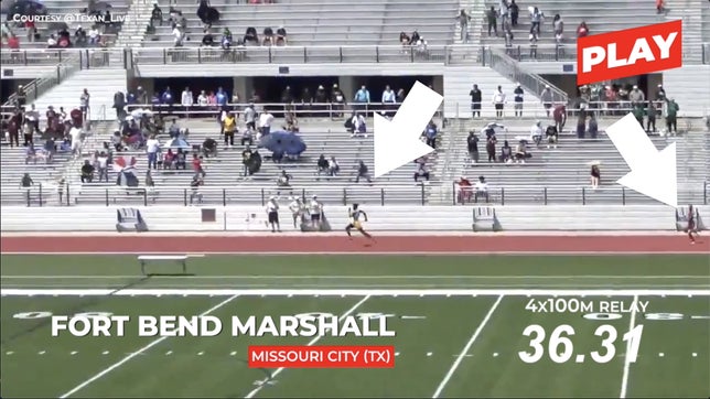 Fort Bend Marshall (TX) went 39.99 in 4x100m relay Prelims at Regionals.
