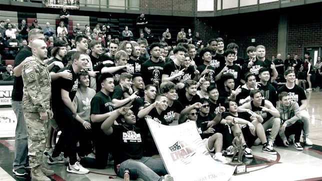 The MaxPreps Tour of Champions presented by the Army National Guard, stopped at Union (WA) high school to present the football team with the prestigious Army National Guard National Rankings Trophy.