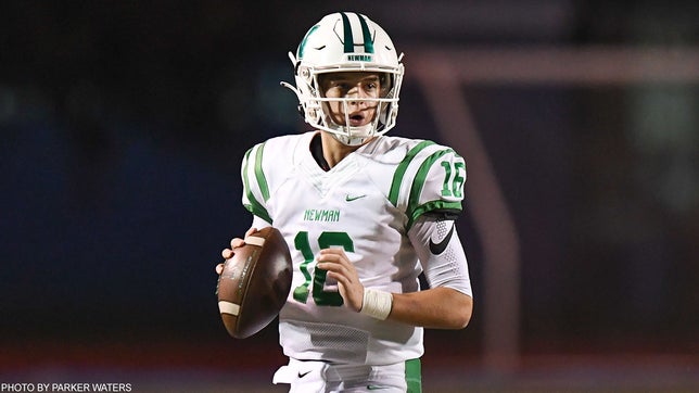 MaxPreps 2019 Freshman of the Year passes for five scores and runs for another as Newman routs East Jefferson in Louisiana opener.