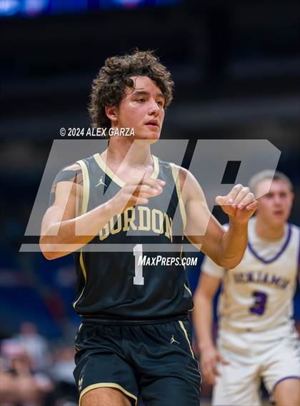 Thumbnail 2 in Benjamin vs Gordon (UIL 1A Basketball Semifinal) photogallery.
