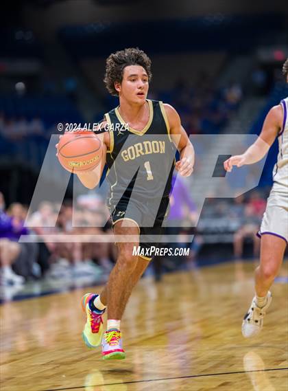 Thumbnail 1 in Benjamin vs Gordon (UIL 1A Basketball Semifinal) photogallery.