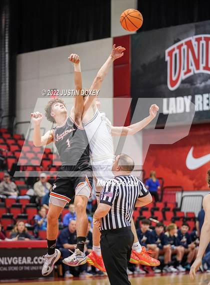 Thumbnail 1 in Boulder City vs. Fernley (NIAA Class 3A State Boys Semifinal) photogallery.