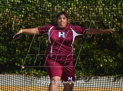 Thumbnail 2 in CIF NCS Masters Girls Discus (Meet of Champions at UCB) photogallery.