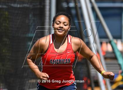 Thumbnail 2 in CIF NCS Masters Girls Discus (Meet of Champions at UCB) photogallery.