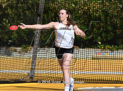 Thumbnail 2 in CIF NCS Masters Girls Discus (Meet of Champions at UCB) photogallery.