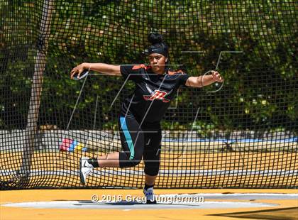 Thumbnail 3 in CIF NCS Masters Girls Discus (Meet of Champions at UCB) photogallery.