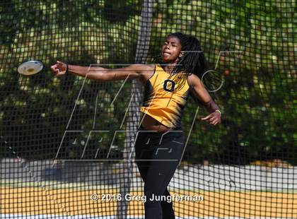 Thumbnail 3 in CIF NCS Masters Girls Discus (Meet of Champions at UCB) photogallery.