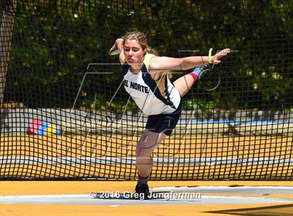Thumbnail 2 in CIF NCS Masters Girls Discus (Meet of Champions at UCB) photogallery.