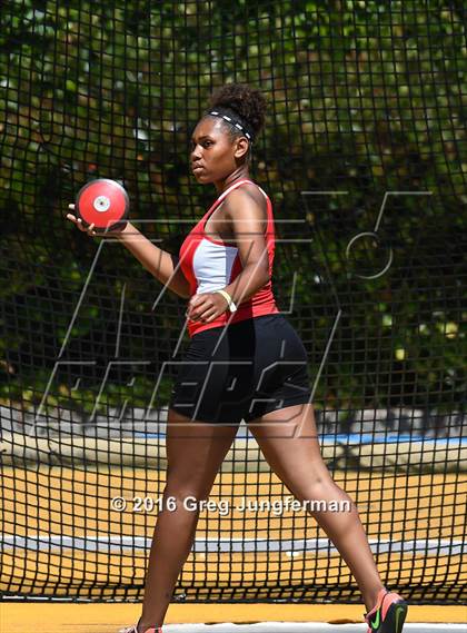 Thumbnail 3 in CIF NCS Masters Girls Discus (Meet of Champions at UCB) photogallery.