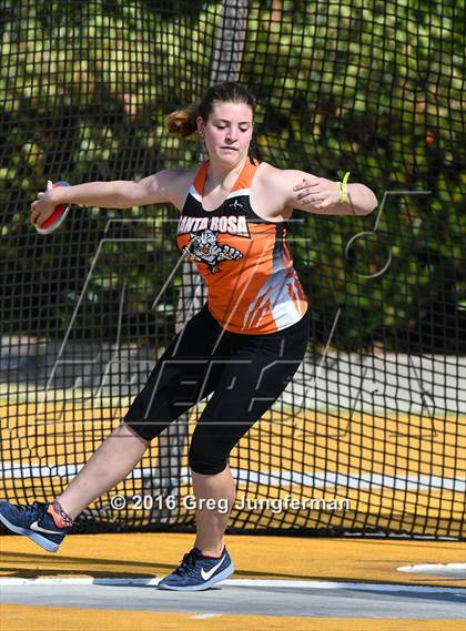 Thumbnail 3 in CIF NCS Masters Girls Discus (Meet of Champions at UCB) photogallery.