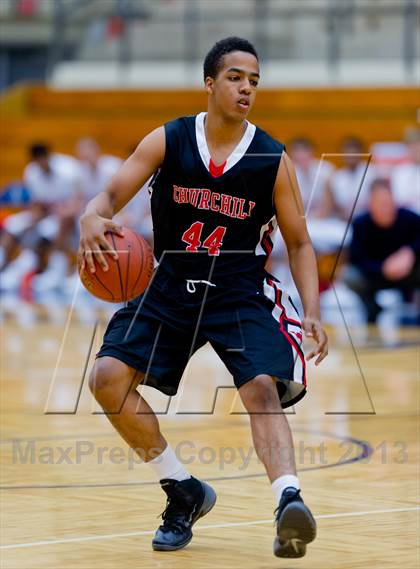 Thumbnail 3 in Brandeis vs. Churchill (NISD Boys Basketball Tournament) photogallery.