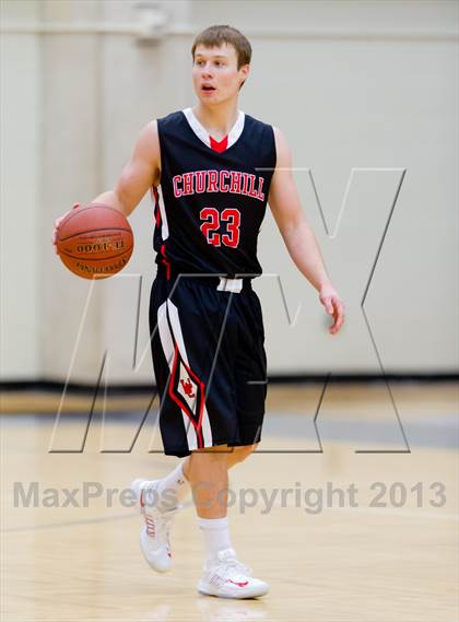 Thumbnail 3 in Brandeis vs. Churchill (NISD Boys Basketball Tournament) photogallery.