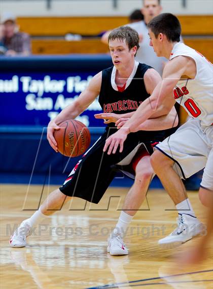 Thumbnail 3 in Brandeis vs. Churchill (NISD Boys Basketball Tournament) photogallery.