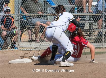 Thumbnail 3 in Wilcox vs. San Benito  (CIF CCS Girls Division 1 Softball Final) photogallery.