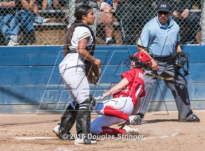 Thumbnail 2 in Wilcox vs. San Benito  (CIF CCS Girls Division 1 Softball Final) photogallery.