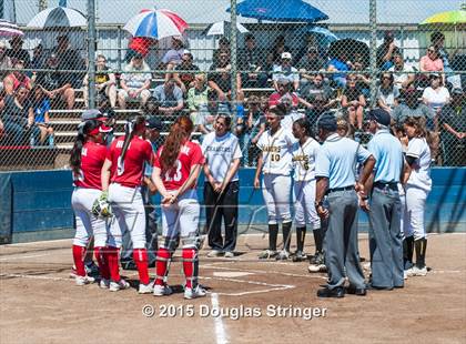 Thumbnail 2 in Wilcox vs. San Benito  (CIF CCS Girls Division 1 Softball Final) photogallery.