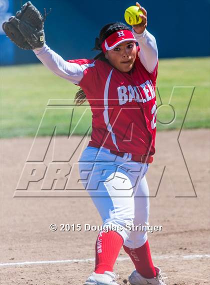 Thumbnail 2 in Wilcox vs. San Benito  (CIF CCS Girls Division 1 Softball Final) photogallery.