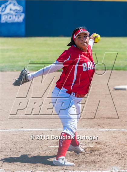 Thumbnail 2 in Wilcox vs. San Benito  (CIF CCS Girls Division 1 Softball Final) photogallery.