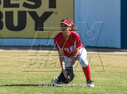 Thumbnail 3 in Wilcox vs. San Benito  (CIF CCS Girls Division 1 Softball Final) photogallery.