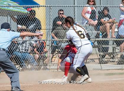 Thumbnail 2 in Wilcox vs. San Benito  (CIF CCS Girls Division 1 Softball Final) photogallery.