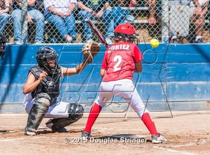 Thumbnail 2 in Wilcox vs. San Benito  (CIF CCS Girls Division 1 Softball Final) photogallery.