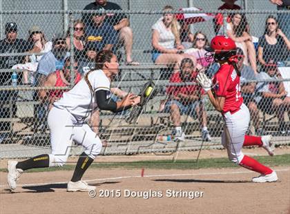 Thumbnail 3 in Wilcox vs. San Benito  (CIF CCS Girls Division 1 Softball Final) photogallery.