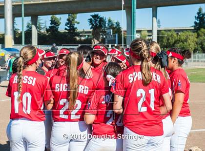 Thumbnail 2 in Wilcox vs. San Benito  (CIF CCS Girls Division 1 Softball Final) photogallery.