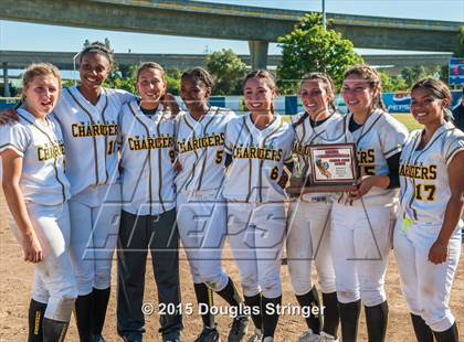 Thumbnail 2 in Wilcox vs. San Benito  (CIF CCS Girls Division 1 Softball Final) photogallery.