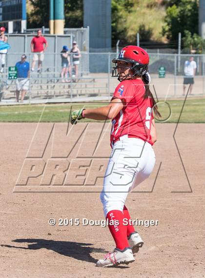 Thumbnail 2 in Wilcox vs. San Benito  (CIF CCS Girls Division 1 Softball Final) photogallery.