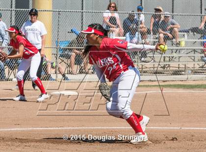 Thumbnail 2 in Wilcox vs. San Benito  (CIF CCS Girls Division 1 Softball Final) photogallery.
