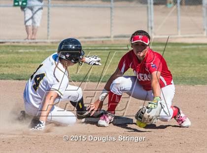 Thumbnail 3 in Wilcox vs. San Benito  (CIF CCS Girls Division 1 Softball Final) photogallery.