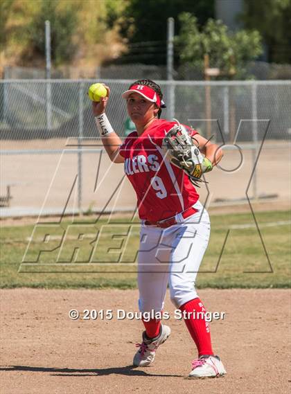 Thumbnail 2 in Wilcox vs. San Benito  (CIF CCS Girls Division 1 Softball Final) photogallery.