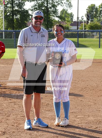 Thumbnail 2 in South @ Orcutt Academy-CIF CS Softball Championships-Division 6 photogallery.