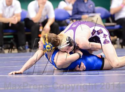 Thumbnail 3 in NCHSAA Individual Wrestling 1A Quarterfinals photogallery.