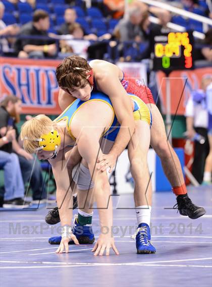 Thumbnail 3 in NCHSAA Individual Wrestling 1A Quarterfinals photogallery.