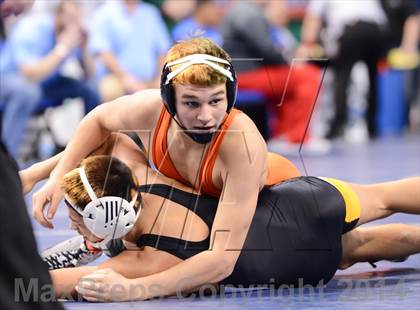 Thumbnail 3 in NCHSAA Individual Wrestling 1A Quarterfinals photogallery.